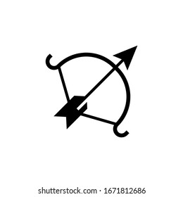 archer, arrow icon vector in black solid flat design icon isolated on white background