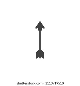 Archer arrow vector icon. filled flat sign for mobile concept and web design. Arrow feather simple solid icon. Symbol, logo illustration. Pixel perfect vector graphics