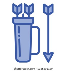 Icono de la bolsa de tiro. Icono del vector de la bolsa de cuadros de esquema para el diseño web aislado en fondo blanco