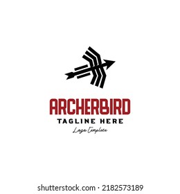 archer bird logo icon vector template