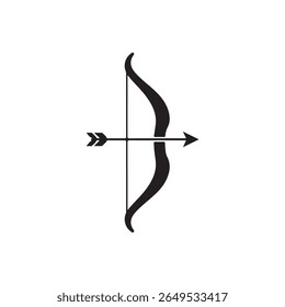 Archer bow silhouette vector icon isolated on white background