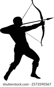 A archer bow vector black silhouette
