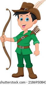 archer boy in robin hood costume