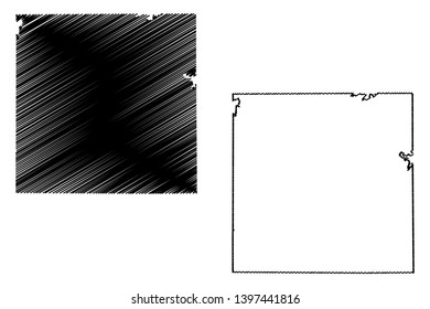 Archer County, Texas (Counties in Texas, United States of America,USA, U.S., US) map vector illustration, scribble sketch Archer map