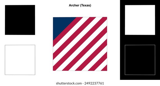 Archer County (Texas) outline map set