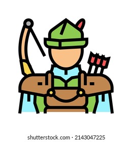 archer fairy tale color icon vector. archer fairy tale sign. isolated symbol illustration