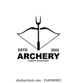 archer fighter logo design, arrow direction target, royal protector vector illustration