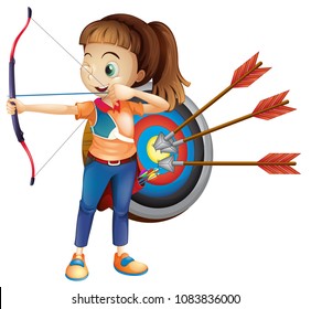 An Archer Girl with White Background illustration