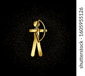 Archer gold, icon. Vector illustration of golden particle