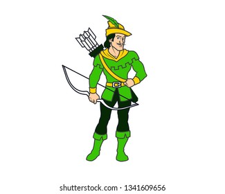 Archer Hero Cartoon Character Mascot