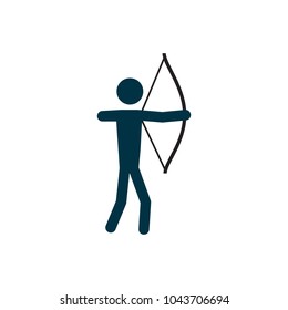 archer icon in flat style isolated vector illustration on white transparent background