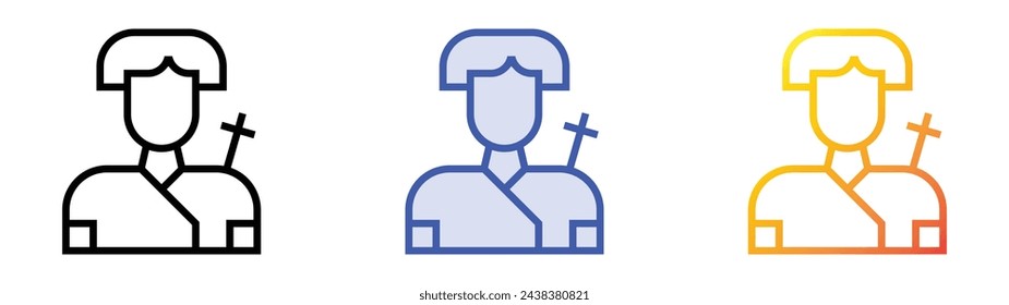 archer icon. Linear, Blue Fill and Gradient Style Design Isolated On White Background