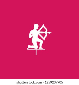 archer icon vector. archer sign on pink background. archer icon for web and app