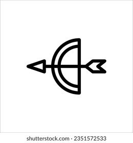 Icono de arco, signo de vector en fondo aislado. Símbolo de concepto de Archer, ilustración