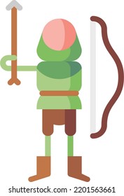 Bogenschützen einzelne Stockillustration für Design-Elemente. Vektorgrafik auf weißem Hintergrund