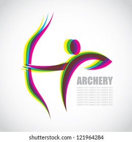 Archer label - vector illustration