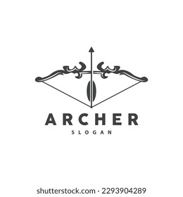 Archer Logo, Archery Arrow Vector, Elegant Simple Minimalist Design, Icon Symbol Illustration Template