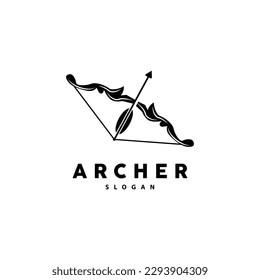 Archer Logo, Archery Arrow Vector, Elegant Simple Minimalist Design, Icon Symbol Illustration Template