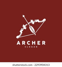 Archer Logo, Archery Arrow Vector, Elegant Simple Minimalist Design, Icon Symbol Illustration Template