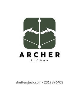 Archer Logo, Archery Arrow Vector, Elegant Simple Minimalist Design, Icon Symbol Illustration Template