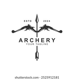 Logotipo Archer, Vetor Arqueiro Arqueiro, Design Elegante Simples Minimalista, design elegante Logotipo Archer. este logotipo é adequado para muitos setores de negócios modernos e criativos.