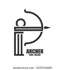 Archer Logo, Archery Arrow Vector, Elegant Simple Minimalist Design, stylish Archer Logo design, Icon Symbol Illustration Template with creative idea