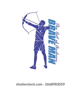 Archer Logo Design Concepts Vetor. Silhueta Masculina Modelo Archer Ilustração