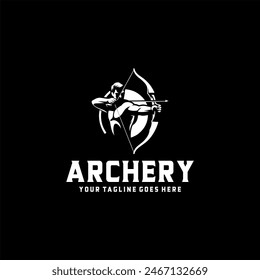 Archer Logo Design Silhouette, Bow and Arrow Sport