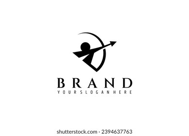 Archer logo design in simple flat design concept