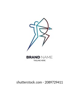 Archer logo design template for brand or company and other