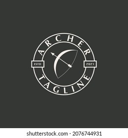Archer logo design template. Concept creative for business logo. Vector illustration