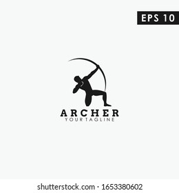 Archer Logo Design Vector Template With Flat Style. Modern Design. Archer Logo. Vector Illustration,