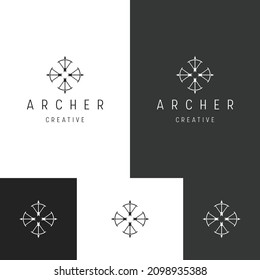 Archer logo icon flat design template