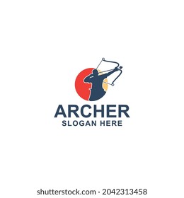 Archer logo template design vector icon illustration