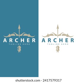 Archer logo vector vintage design old inspiration archer tool arrow template brand