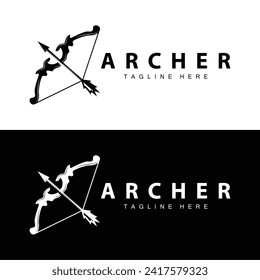 Archer logo vector vintage design old inspiration archer tool arrow template brand