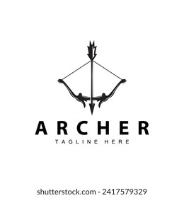Archer logo vector vintage design old inspiration archer tool arrow template brand