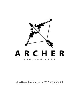 Archer logo vector vintage design old inspiration archer tool arrow template brand
