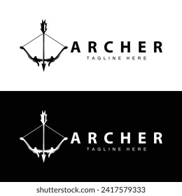 Archer logo vector vintage design old inspiration archer tool arrow template brand