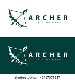 Archer logo vector vintage design old inspiration archer tool arrow template brand