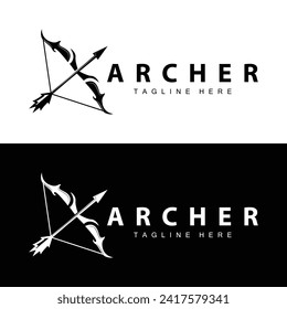 Archer logo vector vintage design old inspiration archer tool arrow template brand