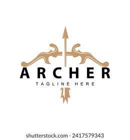 Archer logo vector vintage design old inspiration archer tool arrow template brand