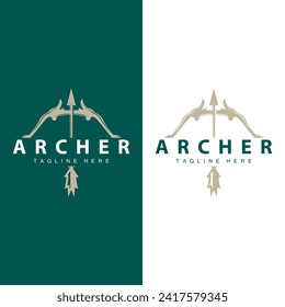 Archer logo vector vintage design old inspiration archer tool arrow template brand