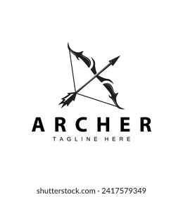 Archer logo vector vintage design old inspiration archer tool arrow template brand