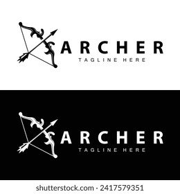 Archer logo vector vintage design old inspiration archer tool arrow template brand