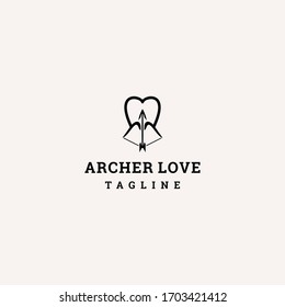 Logo-Design von Archer Love in Vektorillustration 