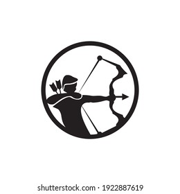 Archer man logo design vector template