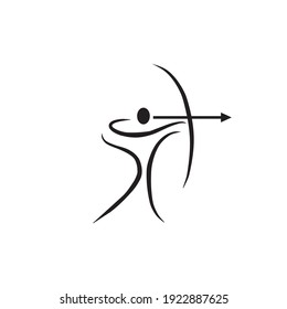 Archer man logo design vector template
