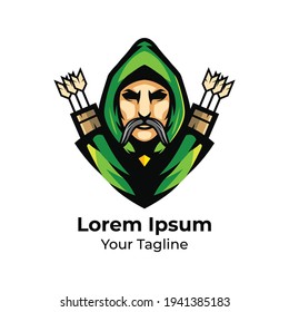 archer mascot logo design vector illustration.