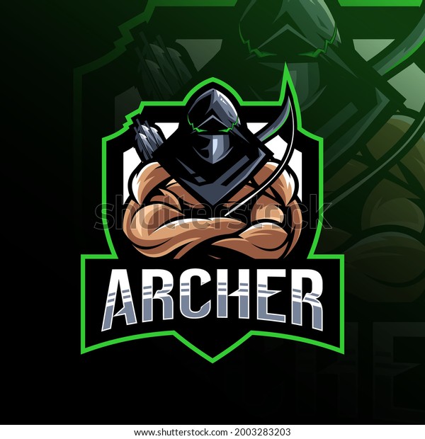 Archer Mascot Logo Esport Template Design Stock Vector (Royalty Free ...